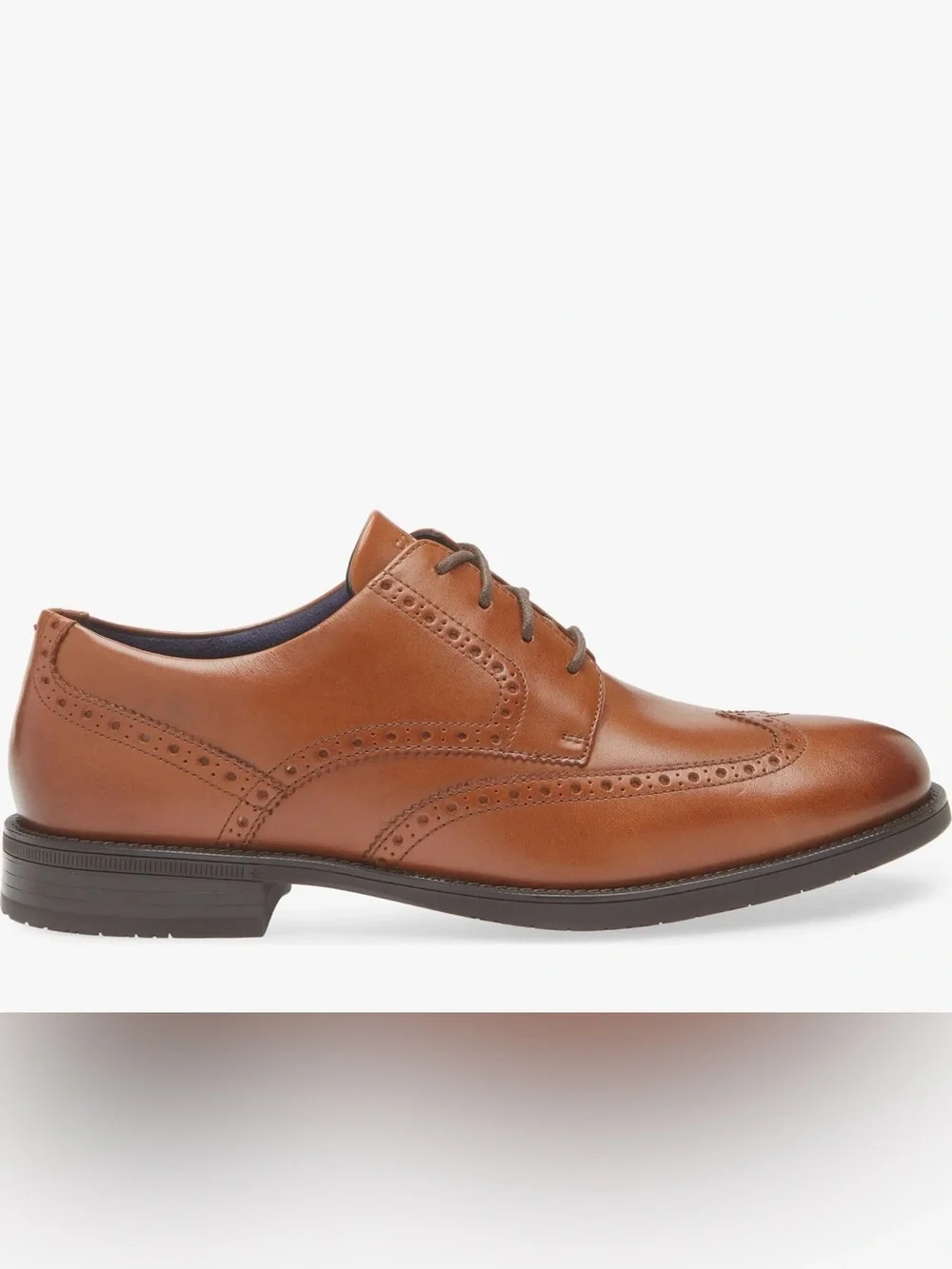 Cole Hasn Men's Classic Tan Leather Wingtip Oxford Dress Shoes Size 12